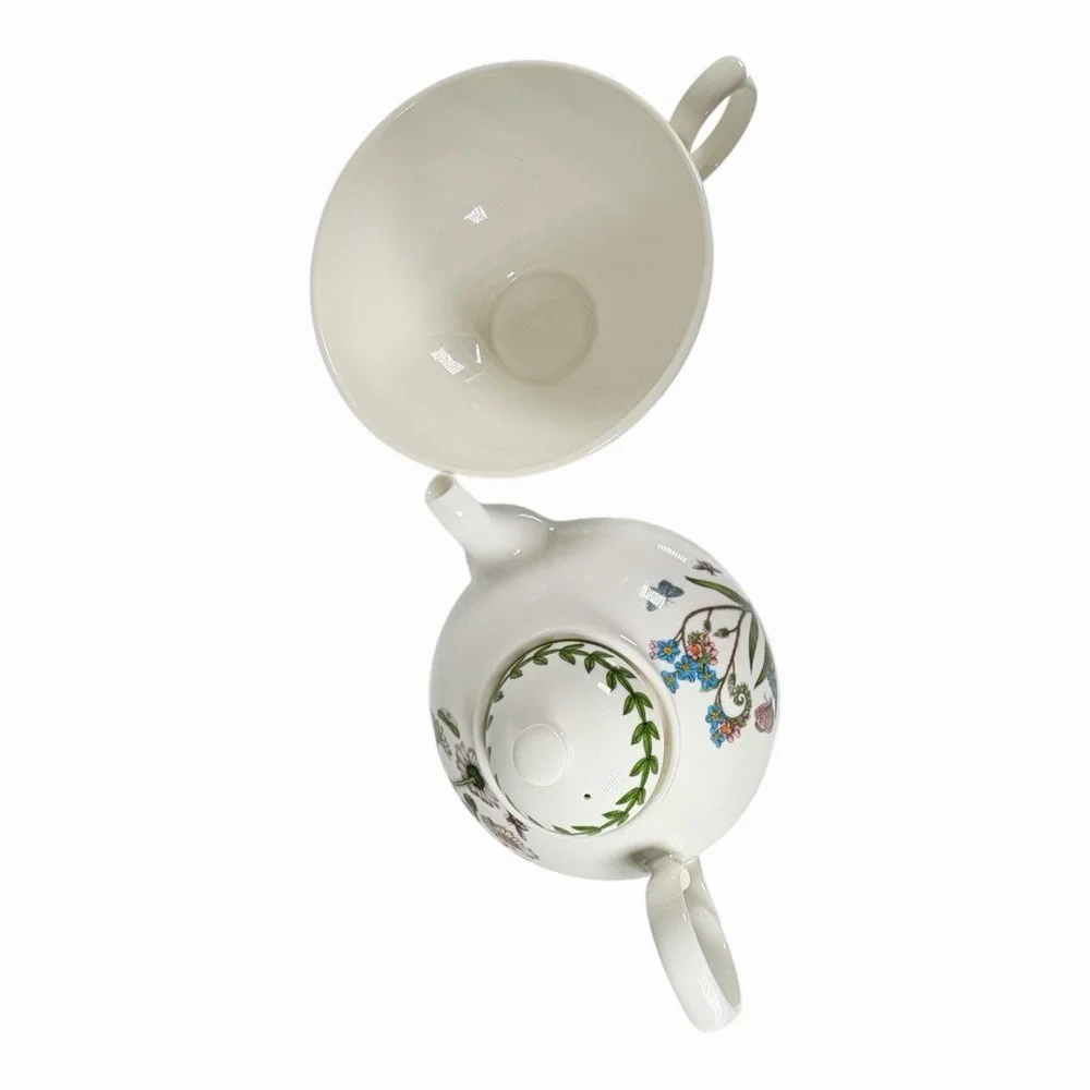 Portmeirion Botanic Garden Teapot w‎ Lid England Floral Butterfly